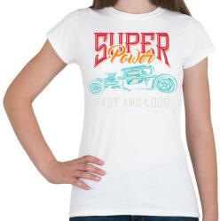 printfashion Hot rod 01 - Super Power - Női póló - Fehér (4939951)
