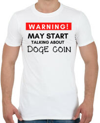 printfashion WARNING Doge Coin - Férfi póló - Fehér (4966600)