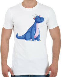 printfashion Kék sárkány - Férfi póló - Fehér (4891047)