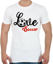 printfashion Love Soccer - Férfi póló - Fehér (4967423)