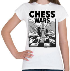 printfashion Sakk - chess wars - Női póló - Fehér (4941451)
