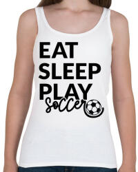 printfashion Eat Sleep Play Soccer - Női atléta - Fehér (4954229)