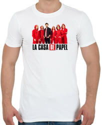printfashion La casa de papel team - Férfi póló - Fehér (4894766)