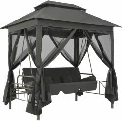 vidaXL Balansoar extensibil cu copertină antracit 220x160x240 cm oțel (45073)