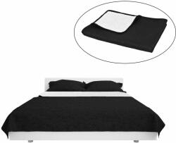 vidaXL Cuvertură matlasată cu două fețe, 230x260 cm, negru și alb (132970) Patura