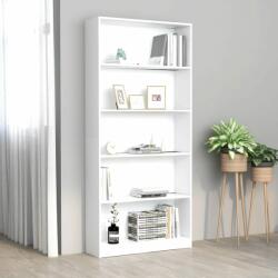 vidaXL Bibliotecă cu 5 rafturi, alb, 80 x 24 x 175 cm, PAL (800918) Biblioteca