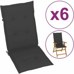 vidaXL Perne scaun cu spătar înalt, 6 buc. antracit 120x50x3 cm textil (314104)