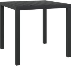 vidaXL Masă de grădină, negru, 80 x 80 x 74 cm, aluminiu și WPC (42790)