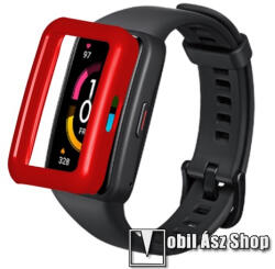 Okosóra műanyag védő tok / keret - PIROS - HUAWEI Band 6 / HONOR Band 6