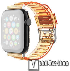 Okosóra szíj - szilikon - ÁTTETSZŐ NARANCSSÁRGA - 120mm+80mm hosszú, 22mm széles - SAMSUNG Galaxy Watch 46mm / Watch GT2 46mm / Watch GT 2e / Galaxy Watch3 45mm / Honor MagicWatch 2 46mm