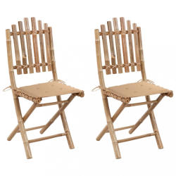 vidaXL 2 db összecsukható bambusz kerti szék párnával (3063990/91/92/93/94/95/96/97/98/99)
