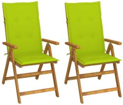 vidaXL 2 db dönthető tömör akácfa kerti szék párnákkal (3064070/71/72/73/74/75/76/77/78/79)