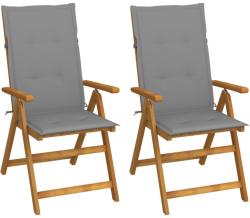 vidaXL 2 db dönthető tömör akácfa kerti szék párnákkal (3064060/61/62/63/64/65/66/67/68/69)