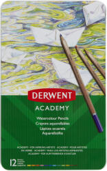 Derwent Creioane colorate acuarela DERWENT Academy Watercolour, 12 culori/cutie metal