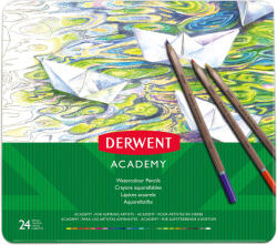 Derwent Creioane colorate acuarela DERWENT Academy Watercolour, 24 culori/cutie metal