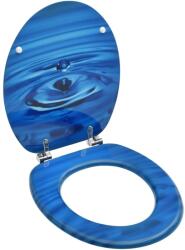 vidaXL kék vízcseppmintás MDF WC-ülőke fedéllel (146906) - vidaxl