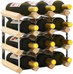 vidaXL tömör fenyőfa bortartó állvány 12 palackhoz (282468) - vidaxl