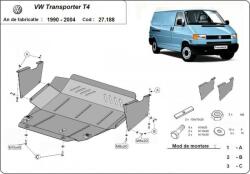 Scut Protection VW Transporter T4, 1990-2003 - Acél Motorvédő lemez