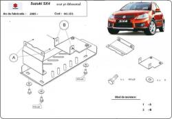 Scut Protection Suzuki SX4, 4X4, 2006-2013 - Acél Differenciálmű védő lemez