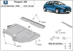Scut Protection Peugeot 206, 1998-2020 - Acél Motorvédő lemez