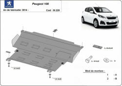 Scut Protection Peugeot 108, 2014-2020 - Acél Motor, váltó és hűtővédő lemez
