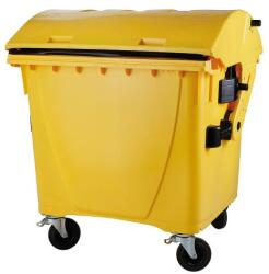  1100 L-es nagyméretű íves tetejű hulladékgyűjtő (sárga) (07_0014-4_szemetgyujto_kontener)