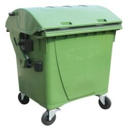 1100 L-es nagyméretű íves tetejű hulladékgyűjtő (zöld) (07_0014-2_szemetgyujto_kontener)