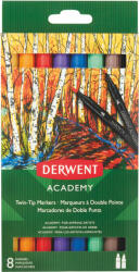 Derwent Carioci subtiri cu 2 capete DERWENT Academy, 8 culori/set