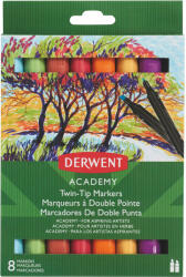 Derwent Carioci groase cu 2 capete DERWENT Academy, 8 culori/set