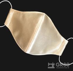 GR80 Ekrü / pezsgő színű selyem maszk (szájmaszk / arcmaszk), szűrővel