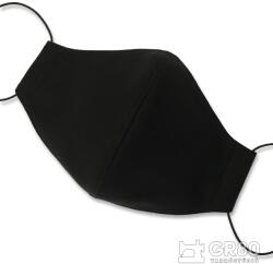 GR80 Extra kényelmes, kívül-belül fekete pamut jersey textil maszk (szájmaszk / arcmaszk), 4 rétegű