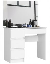 Akord Öltözködő, fésülködő asztal tükörrel fehér 90x50cm (T-6/SL900X600CLPLEWBIA)