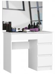 Akord Öltözködő, fésülködő asztal tükörrel fehér 90x50cm (T-6/SL900X600CLPPRBIA)