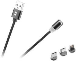 Rebel USB magnetic 3 in 1 100 cm negru, USB-C (RB-6004-100-B) - vexio