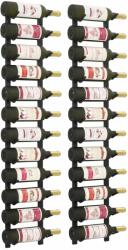 vidaXL 2 db fekete vas falra szerelhető bortartó állvány 24 palacknak (282467) - vidaxl