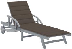 vidaXL tömör akácfa kerti napozóágy párnával (3061337) - vidaxl