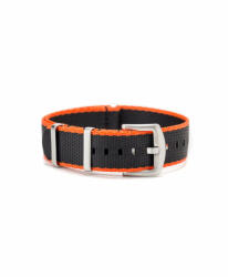 Watchbandit WB Original prémium Nato óraszíj, fekete/narancs, 18mm