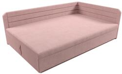Gyerekágy Pláza Saroktámlás franciaágy teflon bútorszövetből púder rózsaszínn 14