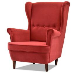 VOX bútor MALMO füles fotel, vörös áfonya-dió