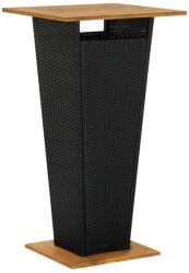 vidaXL Masă de bar, negru, 60x60x110 cm, poliratan/lemn masiv acacia (313463)