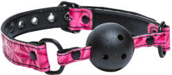  Sinful ball gag pink. légzőfuratos latex szájpecek rózsaszín 4 cm