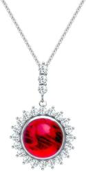 Preciosa Pandantiv roșu din argint cu cristal ceh Preciosa Camellia 6106 63