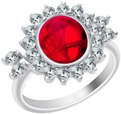 Preciosa Inel roșu din argint cu cristal ceh Preciosa Camellia 6108 63