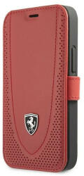 Ferrari FEOGOFLBKP12SRE iPhone 12 mini 5, 4" piros könyv Off Track Perforált telefontok