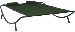 vidaXL Pat șezlong de exterior, verde, material textil (313530)