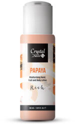 Crystal Nails Crystal Nails Moisturising Hand, Foot and Body Lotion - Papaya Lotion - Rich 30ml - Limitált!
