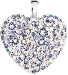 Swarovski elements Pandantiv violet din argint în formă de inimă cu cristale Swarovski 34243.3
