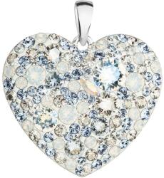 Swarovski elements Pandantiv Light Sapphire din argint în formă de inimă cu cristale Swarovski 34243.3
