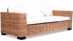vidaXL Canapea cu 3 locuri, ratan natural (244419) Canapea