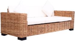 vidaXL Canapea de grădină cu 3 locuri, ratan natural (276351)